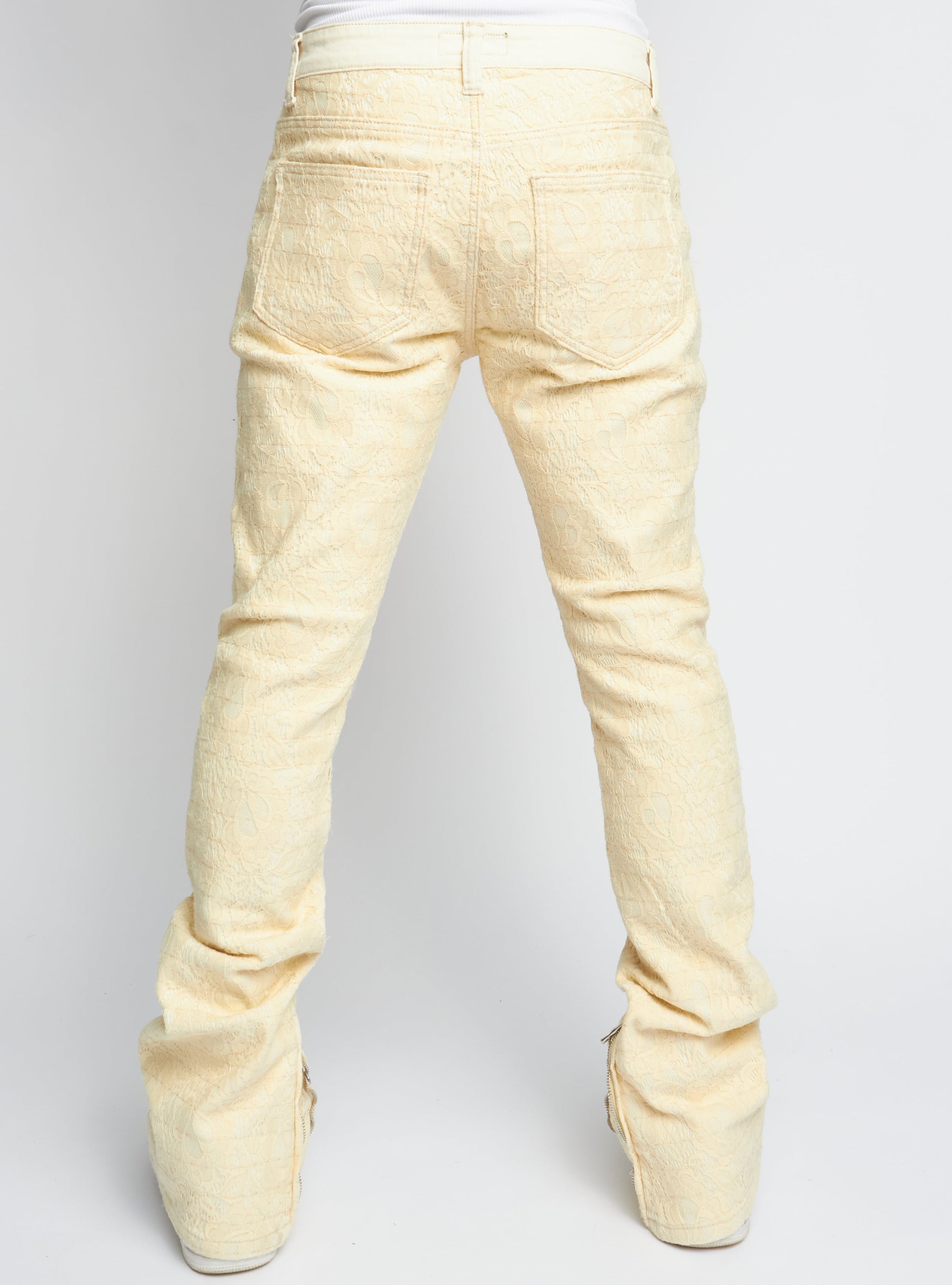 Politics Jeans - Baldwin - Cream - Stacked Applique Denim  - 503