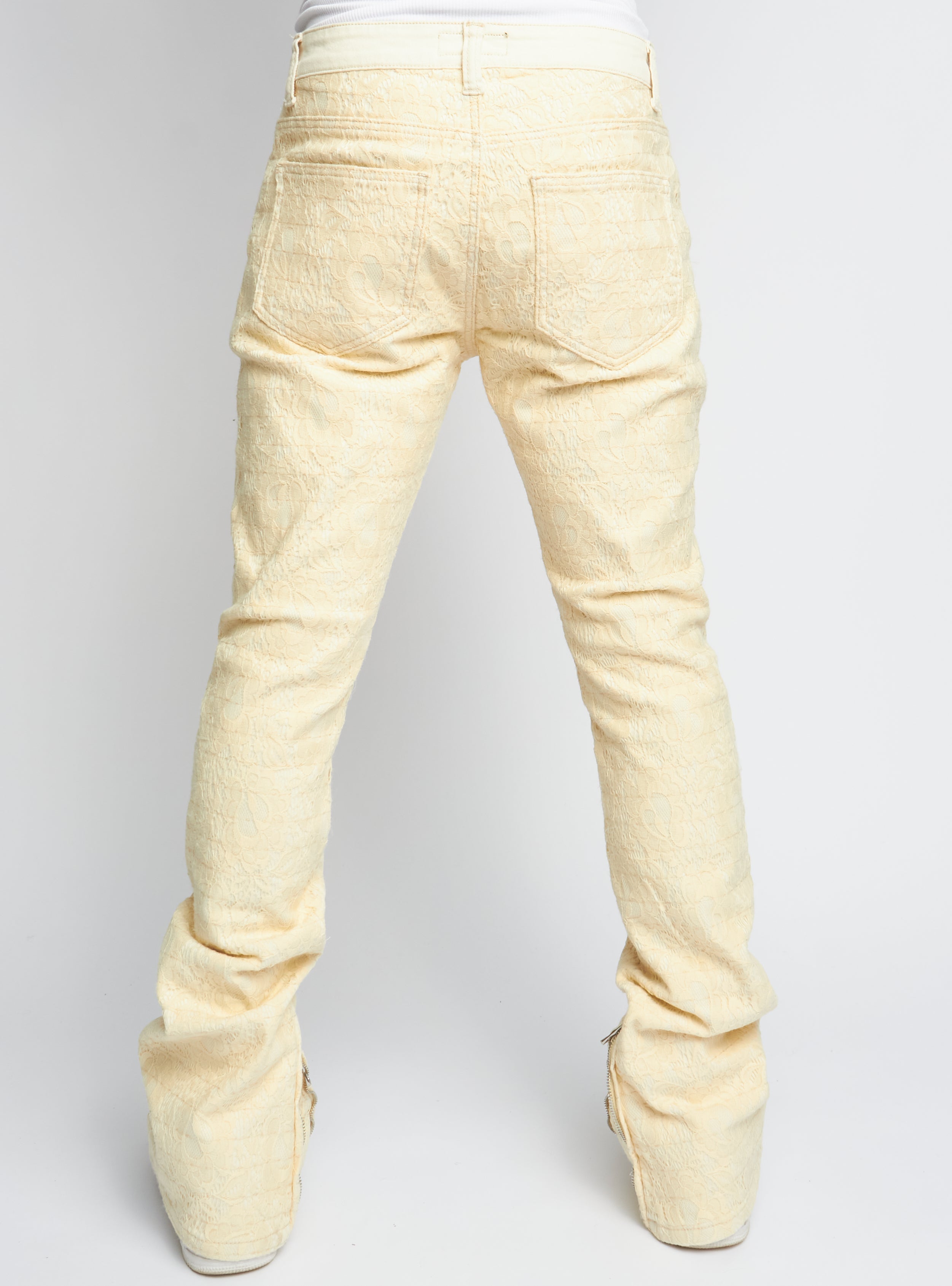 Politics Jeans - Baldwin - Cream - Stacked Applique Denim  - 503