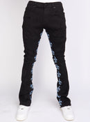 Politics Jeans - Stacked Embroidery - Black and Blue   - Barkley506
