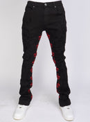 Politics Jeans - Stacked Embroidery - Black and Red - Barkley505
