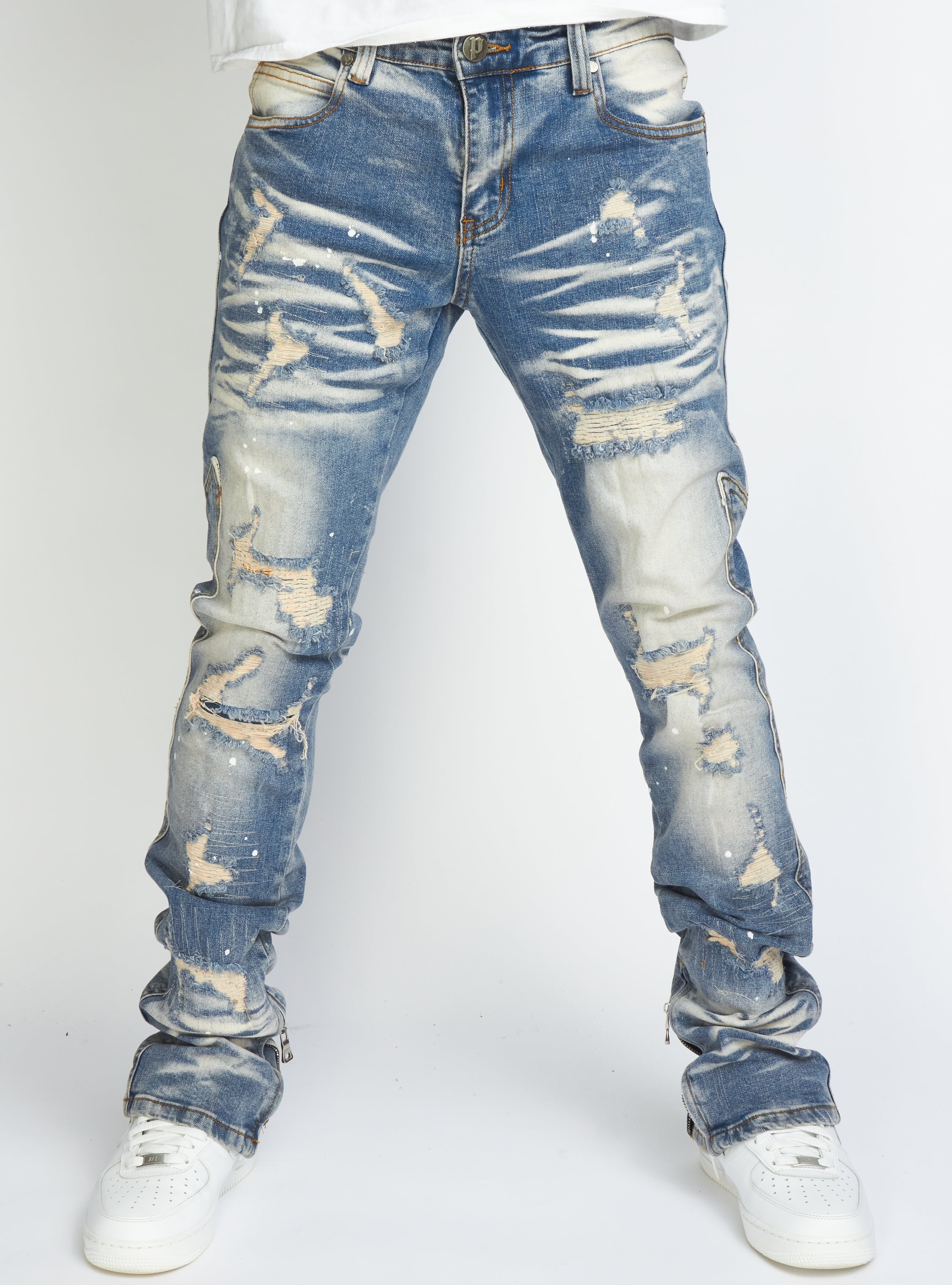 Politics Jeans - Flare Skinny Stacked  - Ramsey - Blue Wash - 518