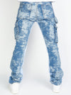 Politics Jeans - Mott - Blue Jacquard- Cargo Stacked Denim- 520