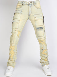 Politics Jeans - Murphy - Light Sand Blast - Skinny Stacked Cargo Zip Flare - 511