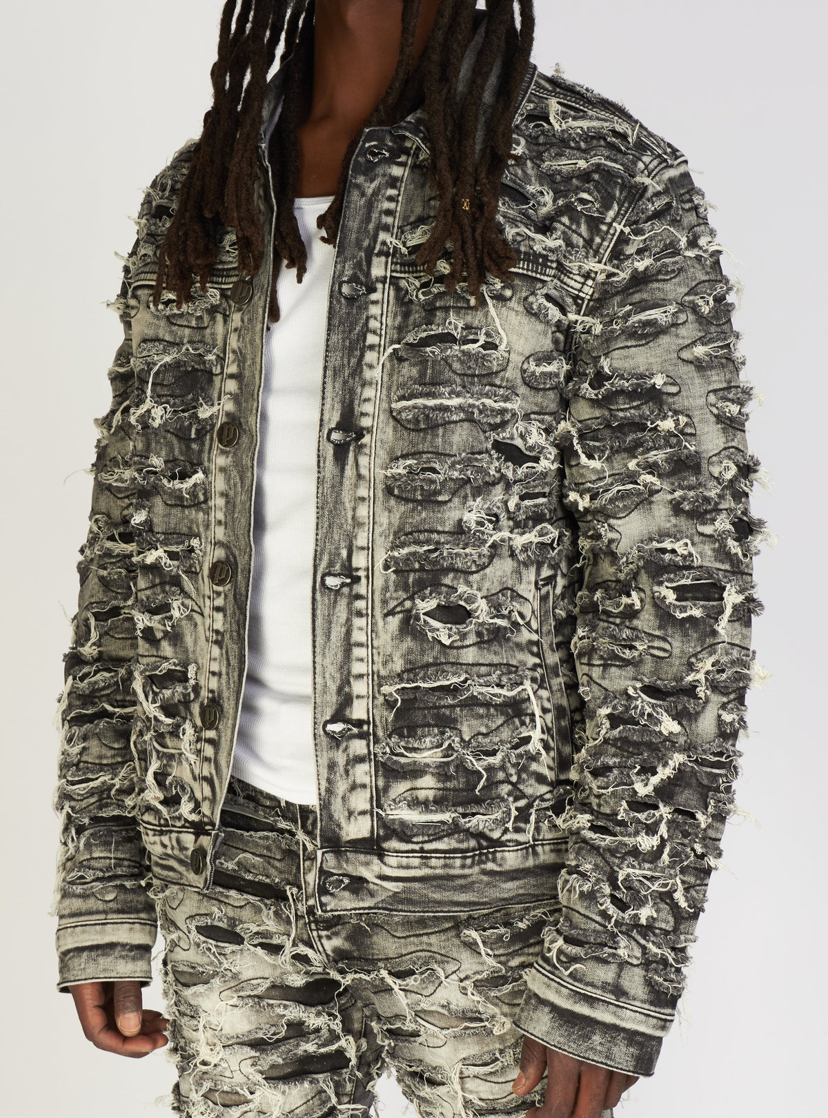 Politics Denim Jacket - Mark - Grey Wash - 553