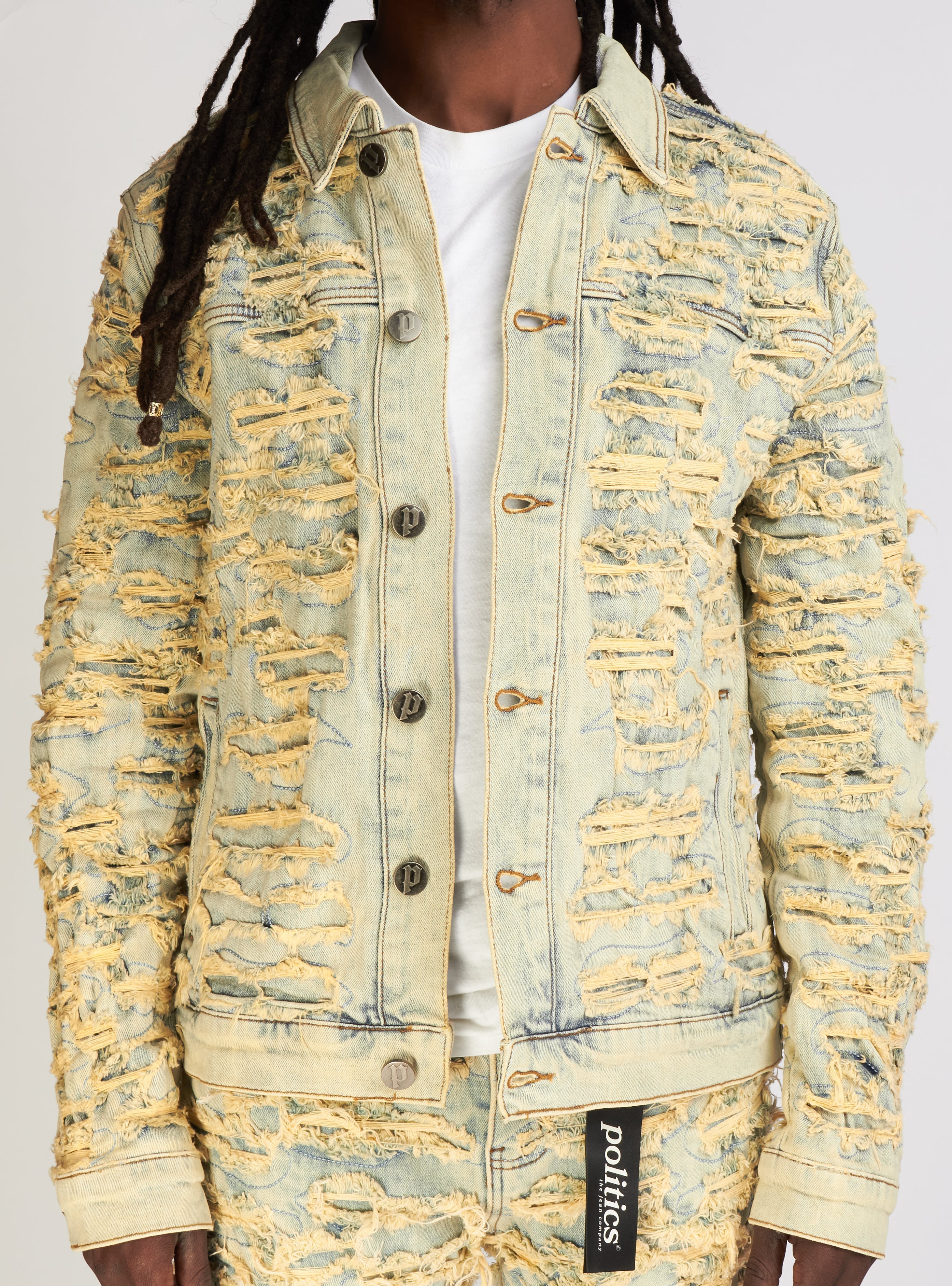 Politics Denim Jacket - Mark - Light Vintage - 551