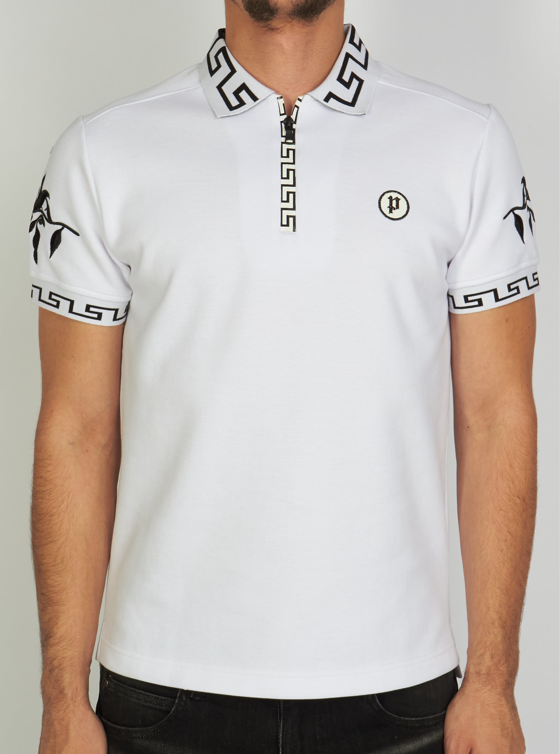Politics T-Shirt - Allen Polo - White And Black - ALLEN155