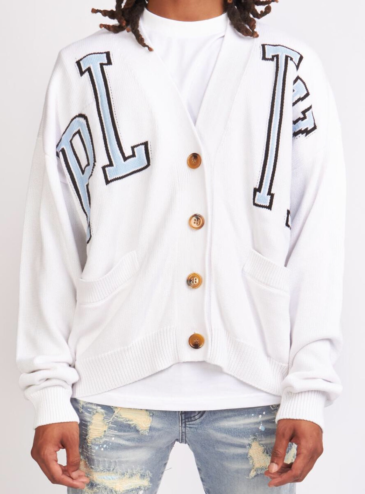 Politics Cardigan - Ramsey - Carolina Blue - 343