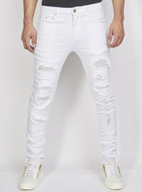 Politics Jeans - Distressed with Stones - White and Multi - PLTKS0521625 - Politics