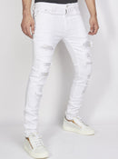 Politics Jeans - Distressed with Stones - White and Multi - PLTKS0521625 - Politics