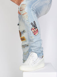 Politics Jeans - Biker Peace - Light Blue - PLTKS0521678 - Politics