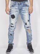 Politics Jeans - Distressed with Paint - Medium Wash - PLTKS0521563 - Politics