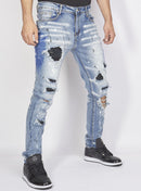 Politics Jeans - Distressed with Paint - Medium Wash - PLTKS0521563 - Politics