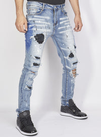 Politics Jeans - Distressed with Paint - Medium Wash - PLTKS0521563 - Politics